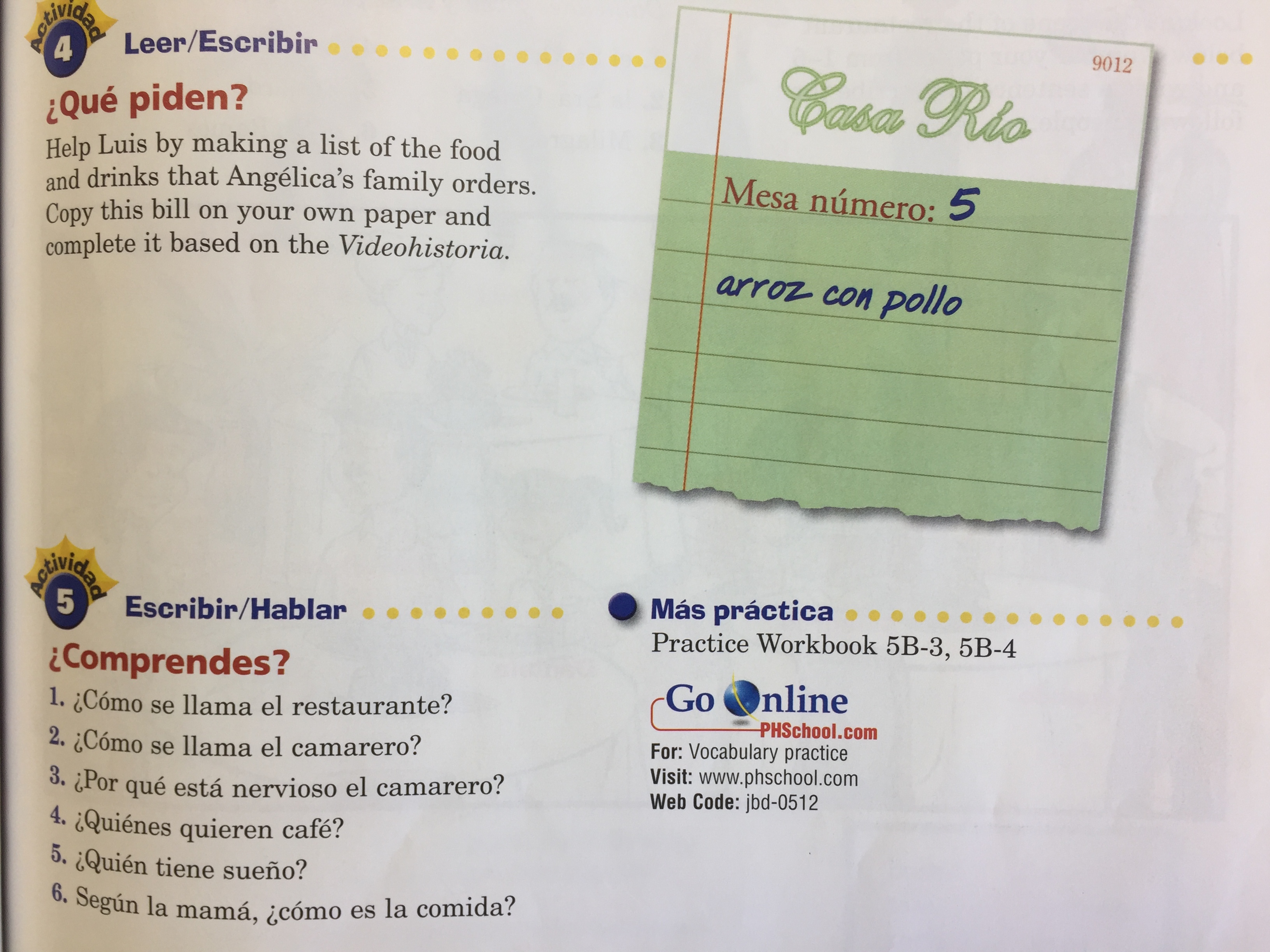 go online phschool spanish answers
